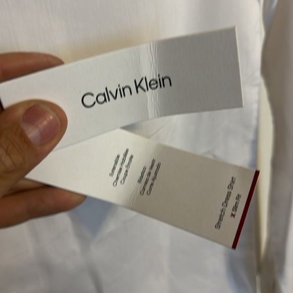 Calvin Klein white button slim fit stretch - Picture 2 of 5